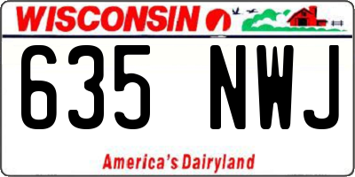 WI license plate 635NWJ