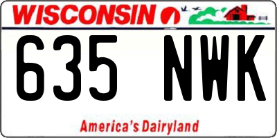 WI license plate 635NWK