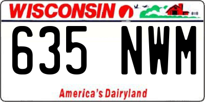 WI license plate 635NWM