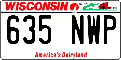 WI license plate 635NWP