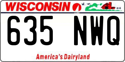 WI license plate 635NWQ
