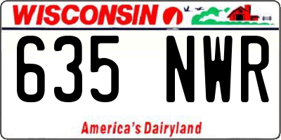 WI license plate 635NWR