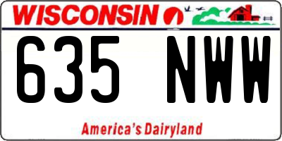 WI license plate 635NWW