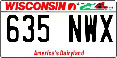 WI license plate 635NWX
