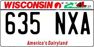 WI license plate 635NXA