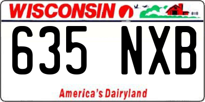 WI license plate 635NXB