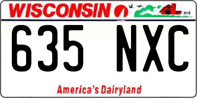 WI license plate 635NXC