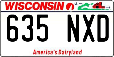 WI license plate 635NXD