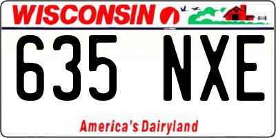 WI license plate 635NXE