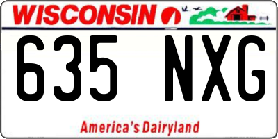 WI license plate 635NXG