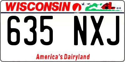 WI license plate 635NXJ