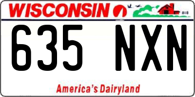 WI license plate 635NXN