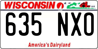 WI license plate 635NXO