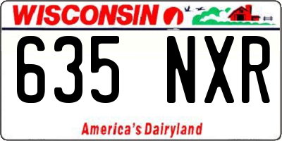 WI license plate 635NXR