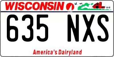 WI license plate 635NXS