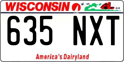 WI license plate 635NXT