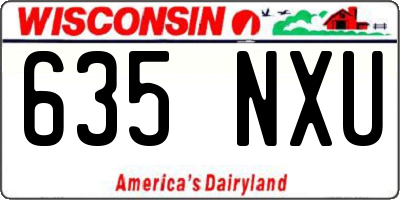 WI license plate 635NXU