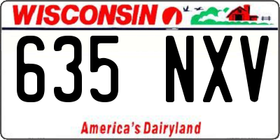 WI license plate 635NXV