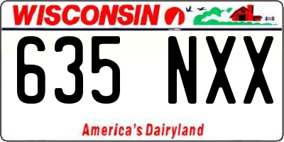 WI license plate 635NXX