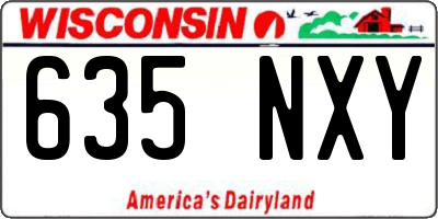 WI license plate 635NXY