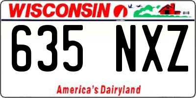 WI license plate 635NXZ