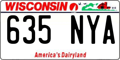 WI license plate 635NYA