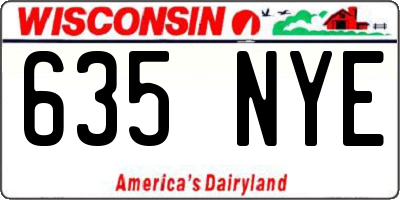 WI license plate 635NYE