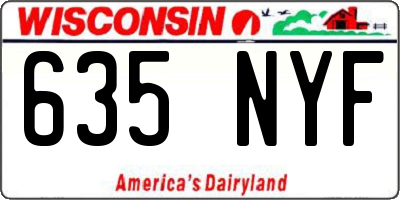WI license plate 635NYF