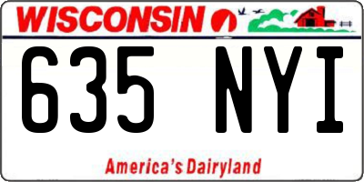 WI license plate 635NYI