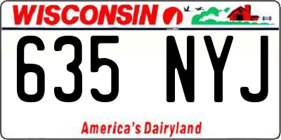 WI license plate 635NYJ
