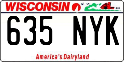 WI license plate 635NYK