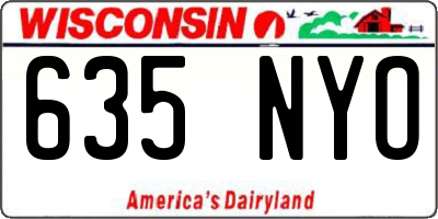 WI license plate 635NYO
