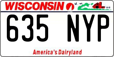 WI license plate 635NYP