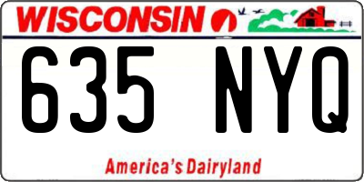 WI license plate 635NYQ