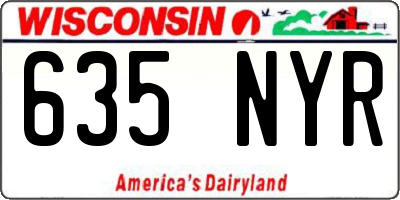 WI license plate 635NYR
