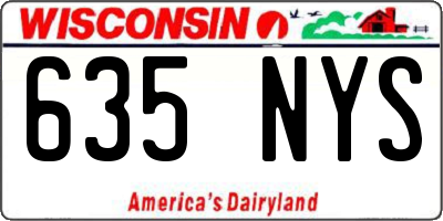 WI license plate 635NYS