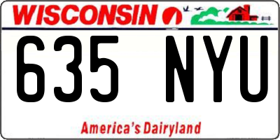 WI license plate 635NYU