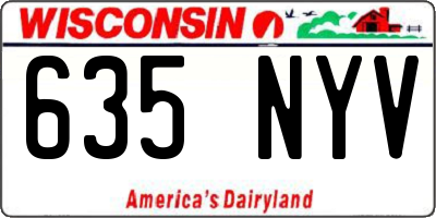 WI license plate 635NYV