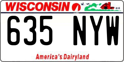 WI license plate 635NYW