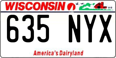 WI license plate 635NYX