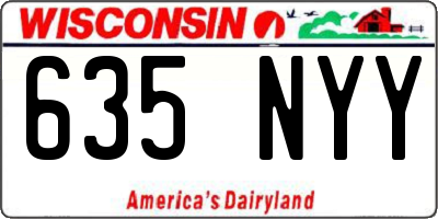 WI license plate 635NYY