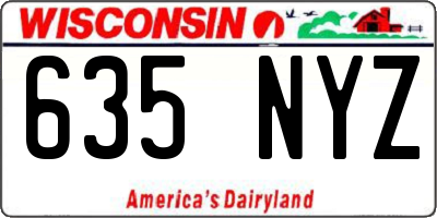 WI license plate 635NYZ