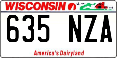 WI license plate 635NZA