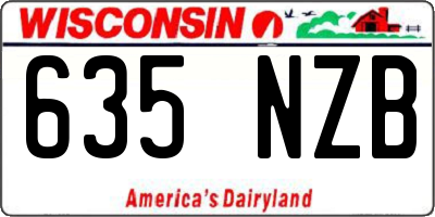 WI license plate 635NZB