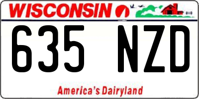 WI license plate 635NZD