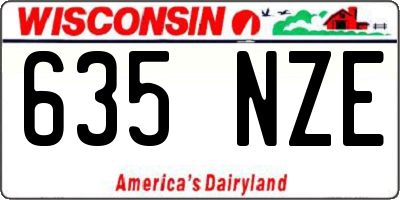 WI license plate 635NZE