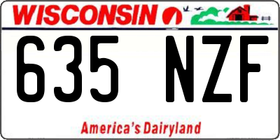 WI license plate 635NZF