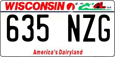 WI license plate 635NZG