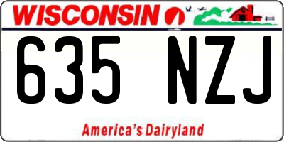 WI license plate 635NZJ
