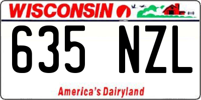 WI license plate 635NZL